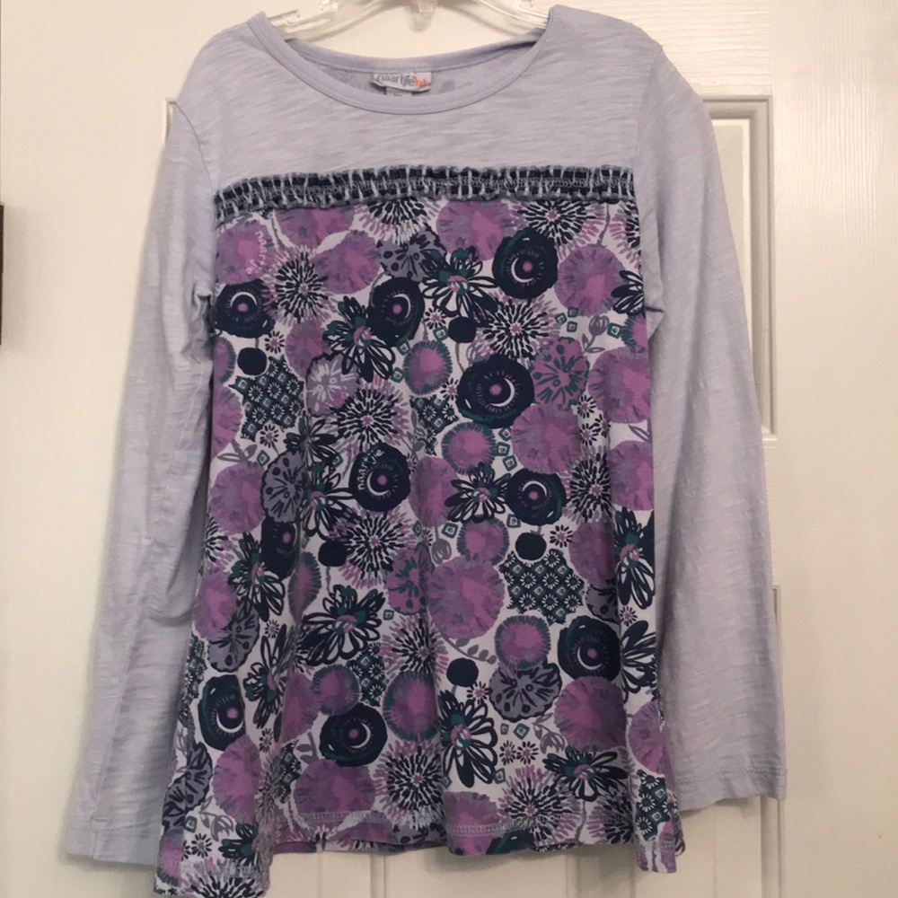 Naartjie Long Sleeve Blue and Purple Swing Tee